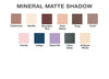 Mineral Matte Eyeshadow Color Chart