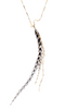 Glistening Feather Necklace - Gold/Stripe