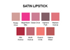 Satin Lipstick Color Chart