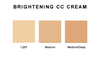 Brightening CC Cream Color Chart