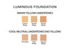 Luminous Foundation Color Chart